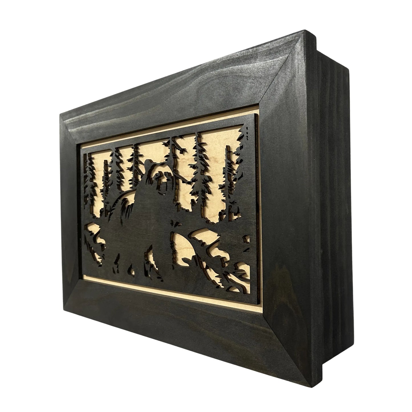 Hidden Black Bear Wall-Mounted Gun Cabinet – Safe Hidden Storage for Firearms