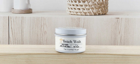 Beach Walk Scented 100% Soy Wax Candle - White