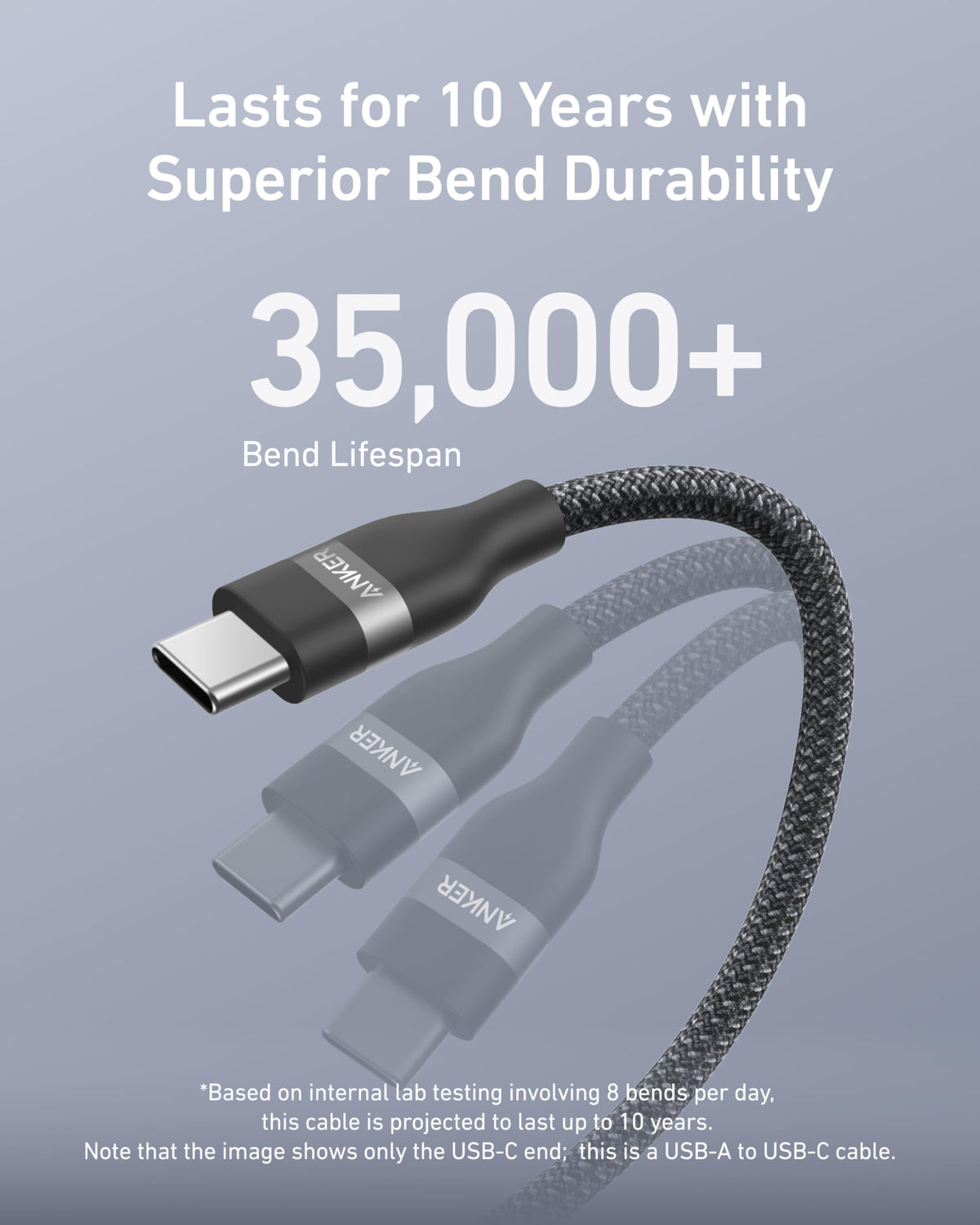 Anker USB-A to USB-C Cable (3 ft/6 ft, Upcycled-Braided)