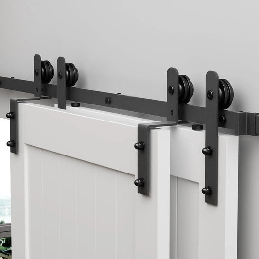 Bypass Sliding Barn Door Hardware Kit Basic I Pulley (No Door)