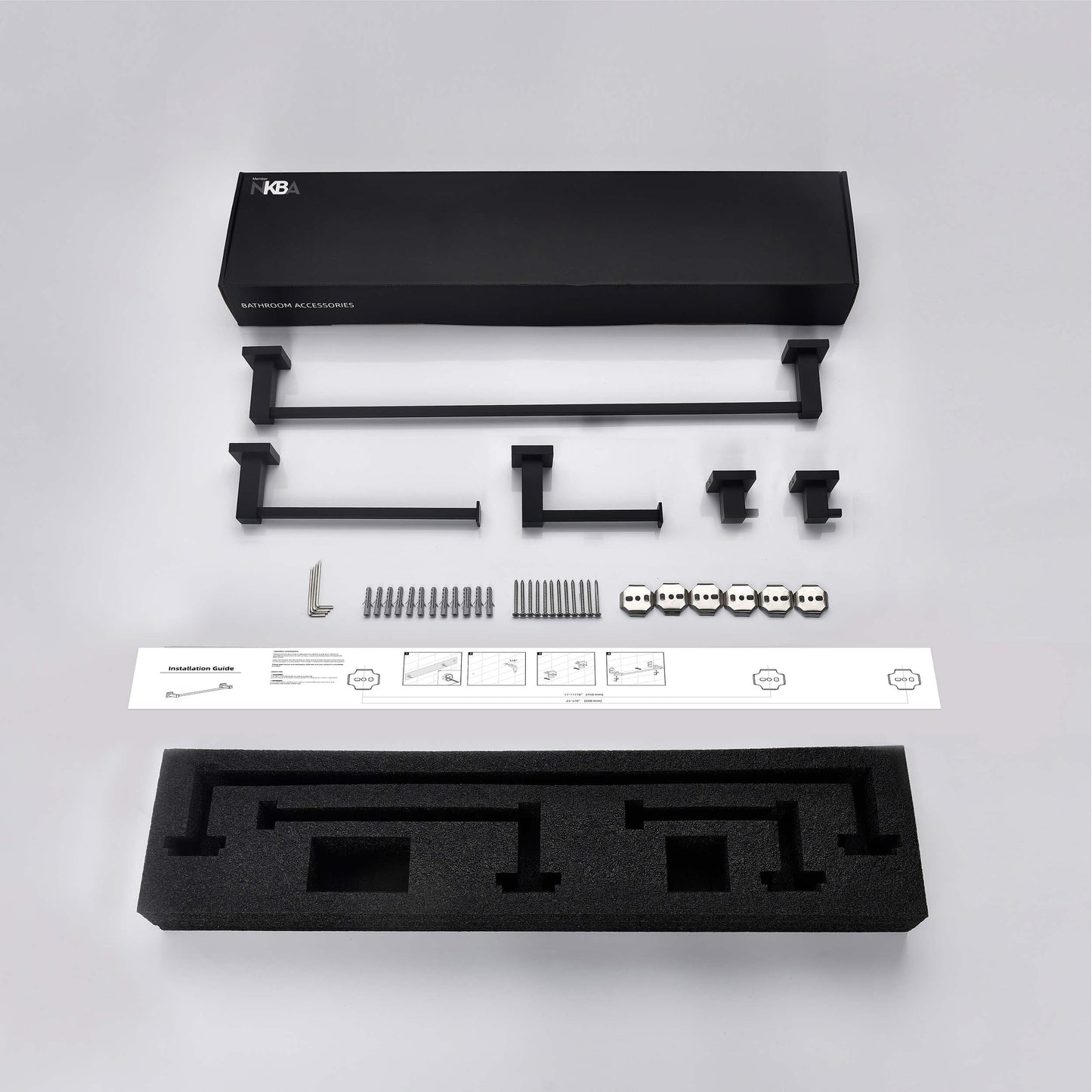 Quadra 5-Piece Bathroom Hardware Set 1