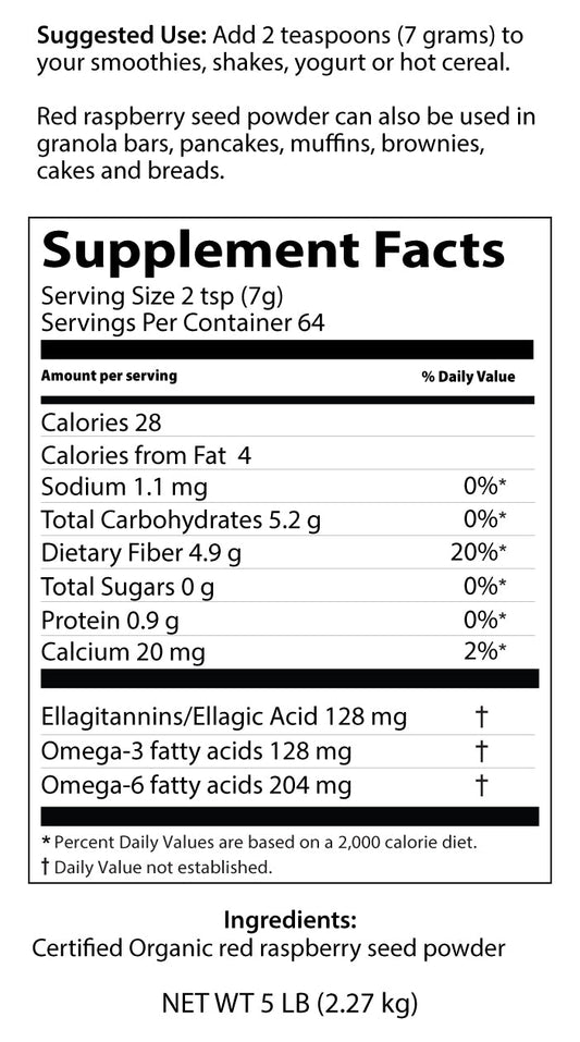 Certified Organic Red Raspberry Seed Powder