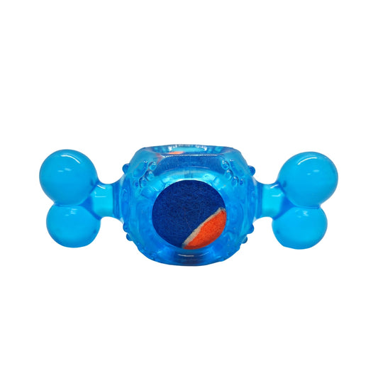 Blue Candy-Inspired Squeaky Tennis Ball Dog Chew Toy – TPR, Durable & Promotes Dental Health