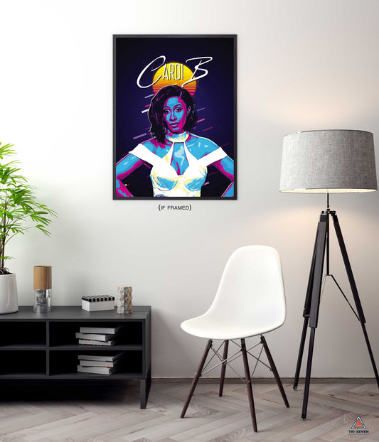 Cardi B Poster Music Wall Art Print (18"x24")