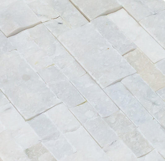 Carrara White Ledger 3D Panel 6"x24" Natural Marble Wall Tile - Full Truckload