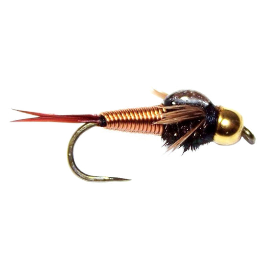 3 Pack Barbless Bead Head Copper John Nymph Fly Fishing Flies - Hook Size 12