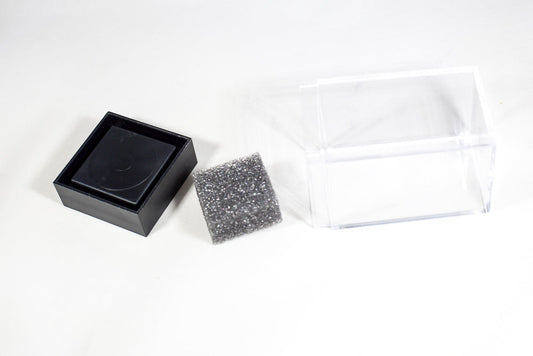 Empty Crystal Display Box (M) Tall Clear w/Black Lid 2½"x 1½"x 1½"