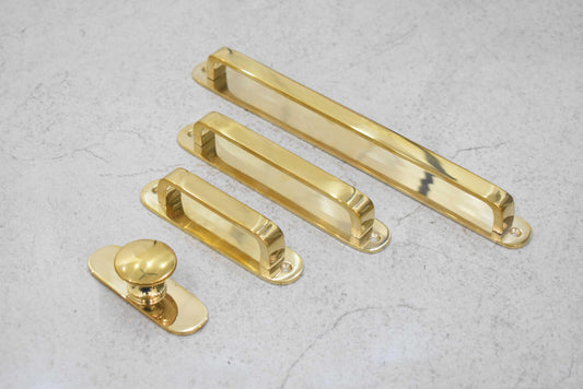 Brass Polished Drawer Knob with Round Backplate