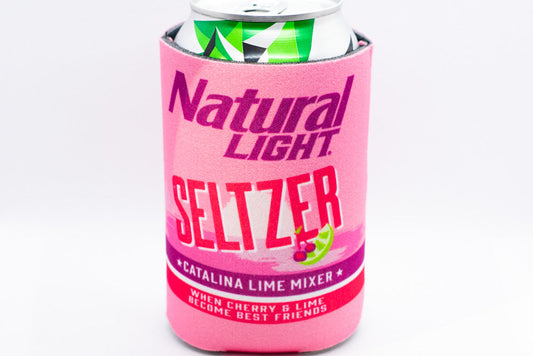 Natural Light Seltzer Cooler Fits 12 oz Aluminum Can Coozie Catalina Lime Mixer