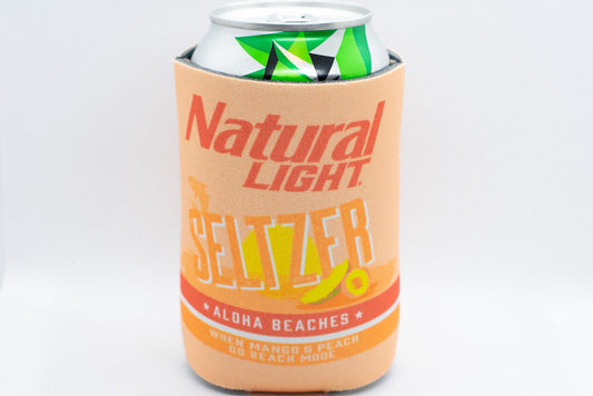 Natural Light Seltzer Cooler Fits 12 oz Aluminum Can Coozie Aloha Beaches