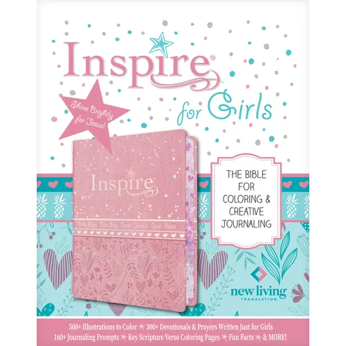 Inspire Bible for Girls NLT (Leatherlike, Pink): The Bible for Coloring & Creative Journaling