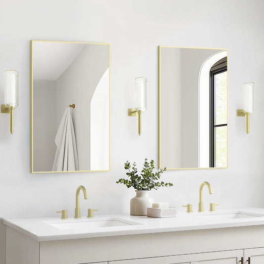 24" x 36" Metal Frame Shatterproof Wall Mount Mirror