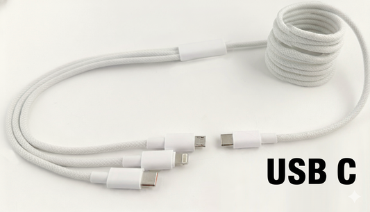 3-in-1 Braided USB Charging Cable | Lightning • Micro-USB • USB-C | Choose USB-A or USB-C Input