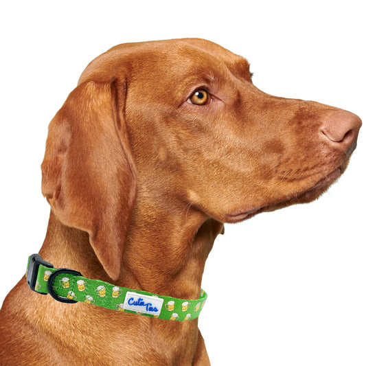 St. Patrick's Day Green Beer Dog Collar