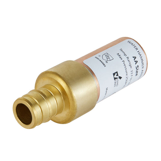 1/2" PEX-A Expansion Connection, Straight Water Hammer Arrestor, Copper