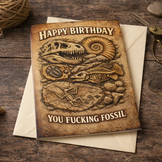 Happy Birthday You F--king Fossil Card