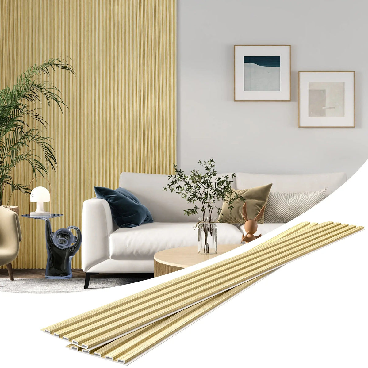 Hausvita 48 x 6 inch WPC Slat Wall Panel (16 Pack)