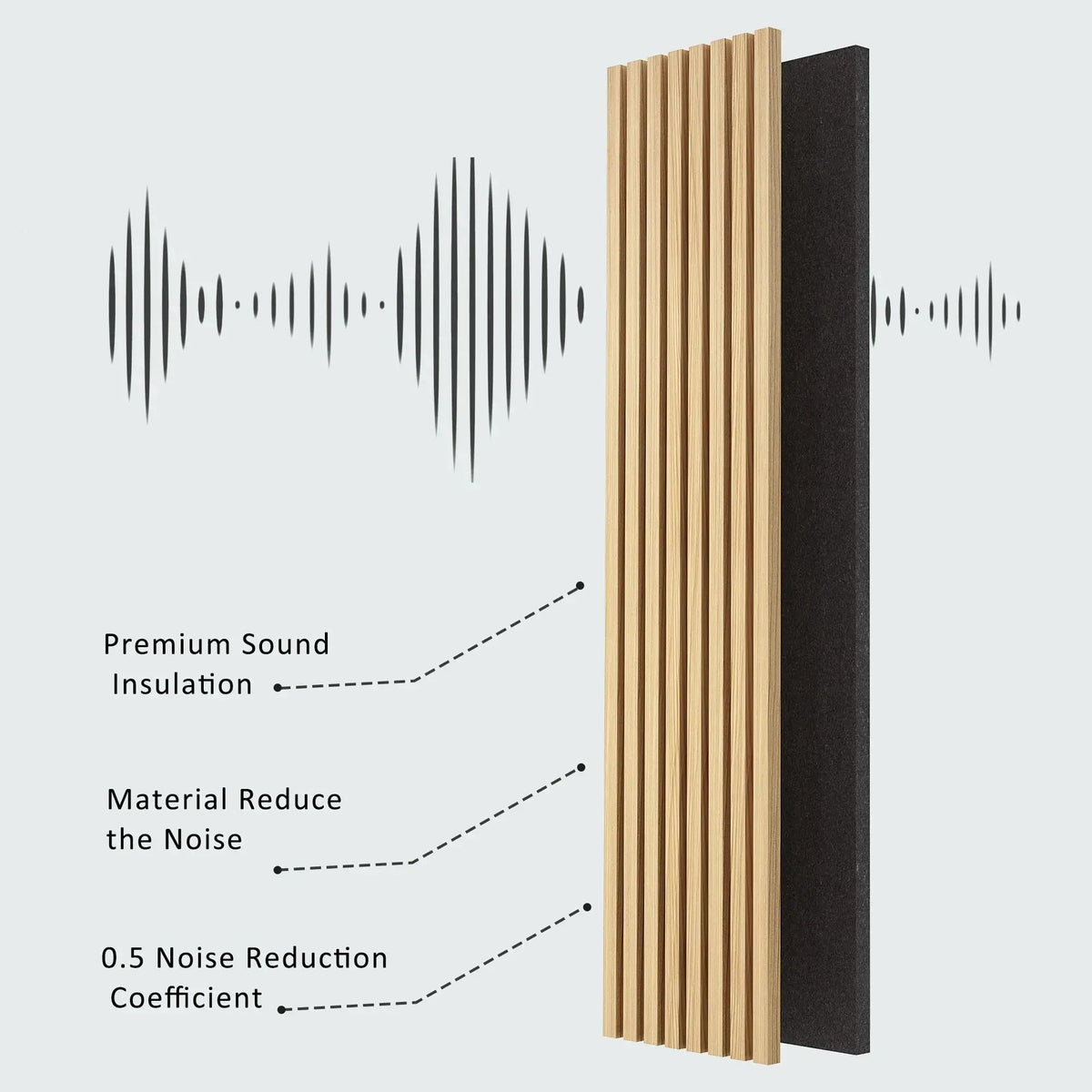 Hausvita Acoustic Solid Wood Slat Wall Panels ( 2 Panels Per Box ) -Wholesale