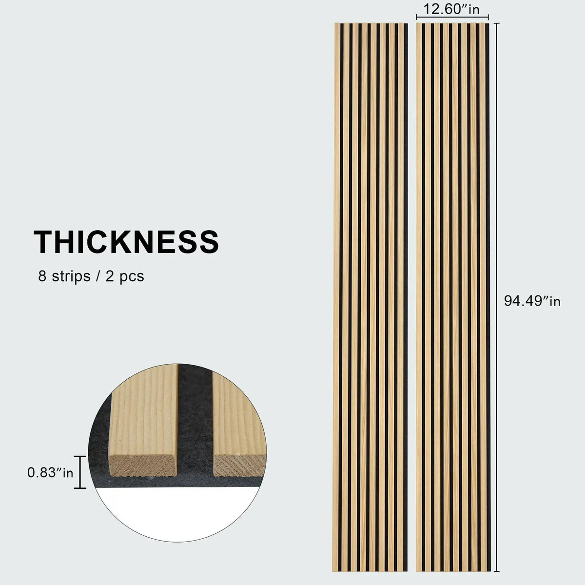 Hausvita Acoustic Solid Wood Slat Wall Panels ( 2 Panels Per Box ) -Wholesale