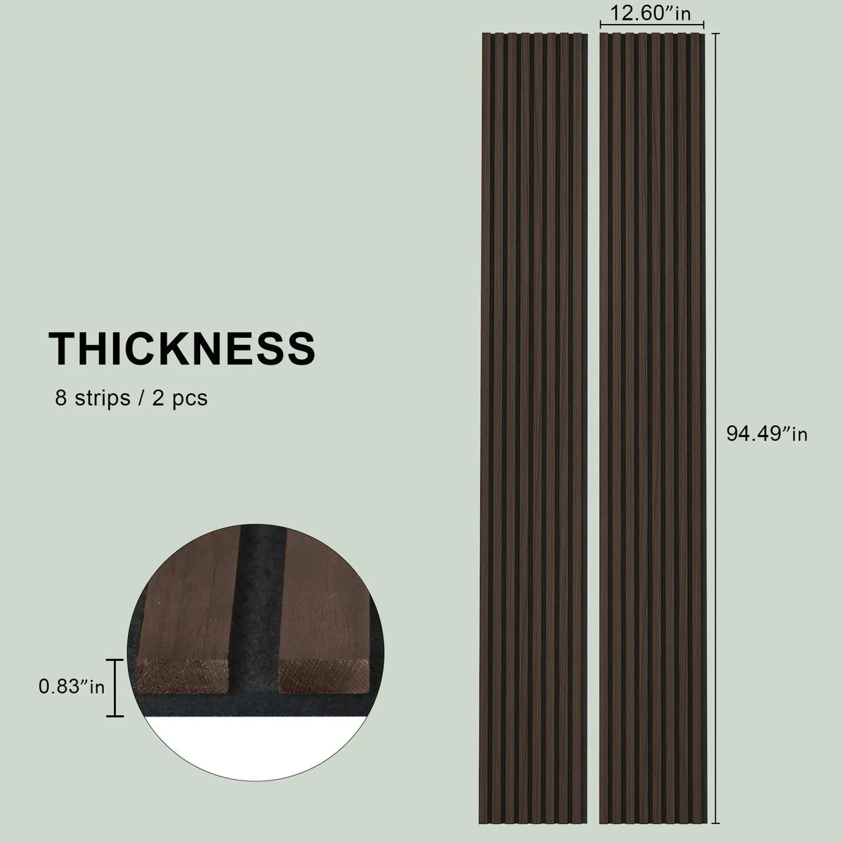 Hausvita Acoustic Solid Wood Slat Wall Panels ( 2 Panels Per Box )