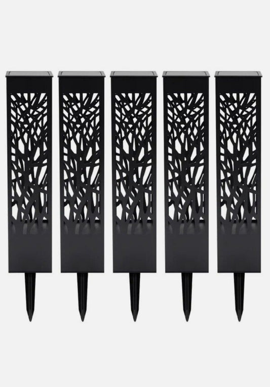 SmartYard Square Solar Bollard Pathway Lights – 35 Lumen, 5-pack