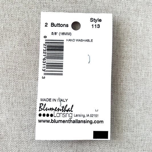 113 Pearl White Crystal - La Petite - 1 Hole Shank - 16mm - Ivory White