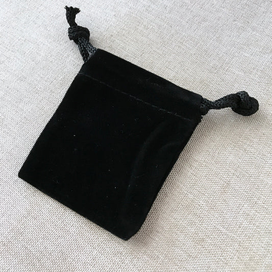 Black Velvet Drawstring Pouches - 2" x 2.5" - Black - Velvet Drawstring Bag