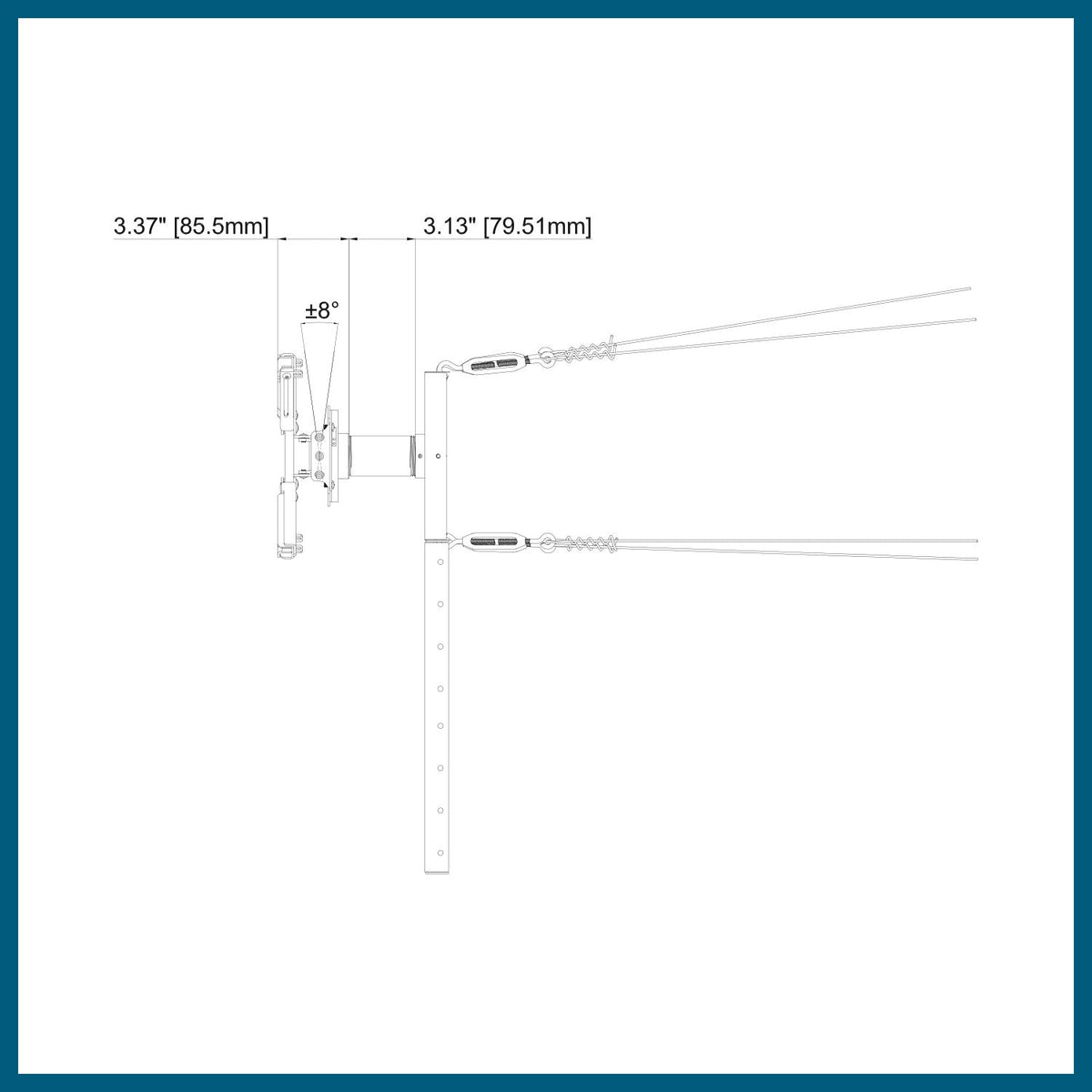 QualGear Drop Ceiling Projector Mount Kit, 2'x2', White, QG-KIT-S2-3IN-W
