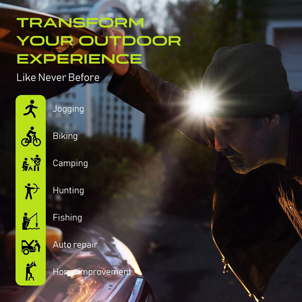 POWERCAP 2.5 Rechargeable Knit LED Lighted Headlamp Beanies