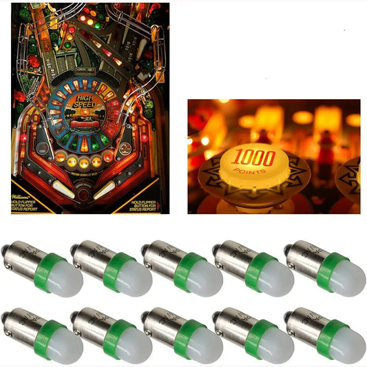 LED Bayonet Frosted Arcade Pinball Machine Light Bulb 2SMD BA9S #44 #47 6.3V AC / DC Top View (10PCS, Normal)