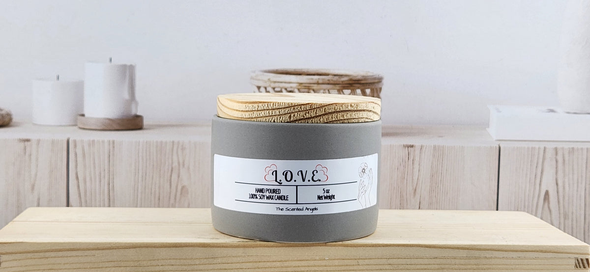 L.O.V.E. Scented 100% Soy Wax Candle - 3 Colors