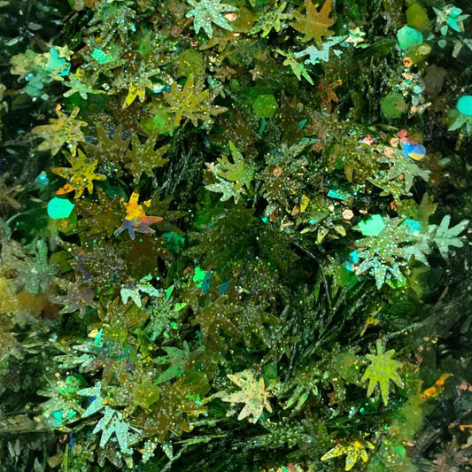Mary Jane - Chunky Green Leaf Glitter
