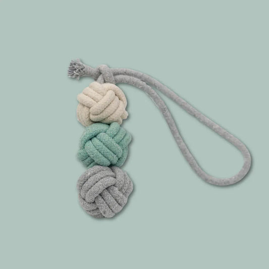 Mint Ice Cream Rope Balls Puppy Tug Toy