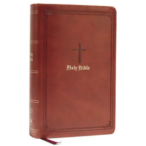 KJV Holy Bible: Large Print Single-Column with 43,000 End-Of-Verse Cross References, Brown Leathersoft, Personal Size, Red Letter, Comfort Print: King