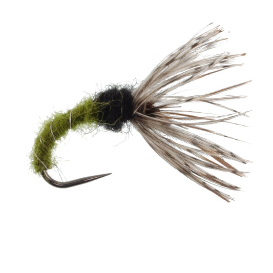 Olive Zebra Sakasa Kebari - 12 Tenkara Flies - Size 16