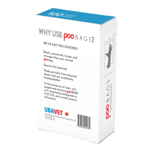 UBAVET DOO Extra-Long Waste Bags for Dogs & Cats – 100-Pack, Durable & Unscented