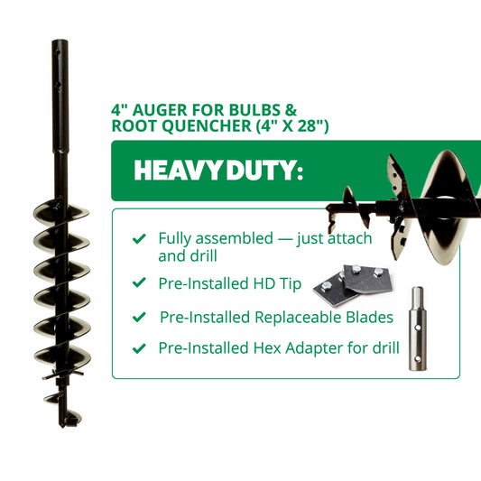 4-Inch Auger for Bulbs and Root Quencher Installation (4" x 28")