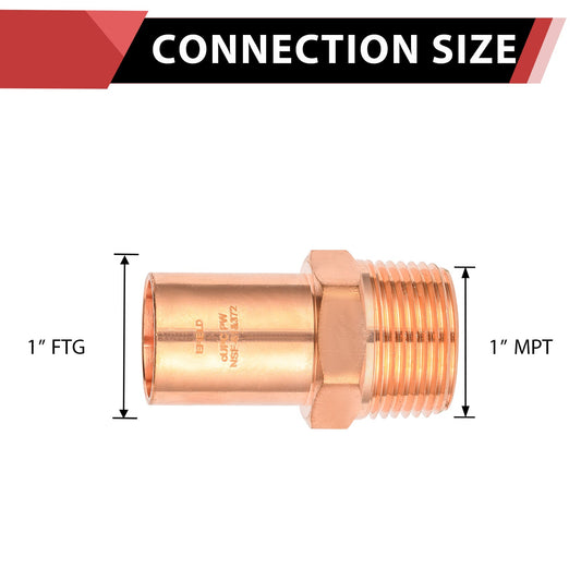 1" FTG Press Copper x Male Threaded Street Adapter (Lead Free)