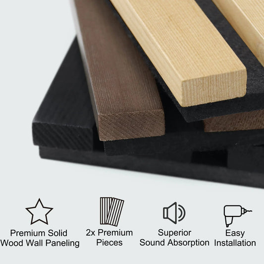 Luxury Natural Oak Acoustic Solid Wood Slat Wall Panels ( 2 Panels Per Box)