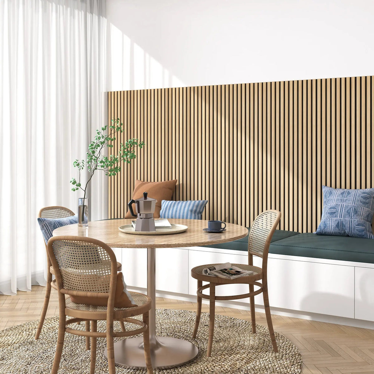 Luxury Natural Oak Acoustic Solid Wood Slat Wall Panels ( 2 Panels Per Box)