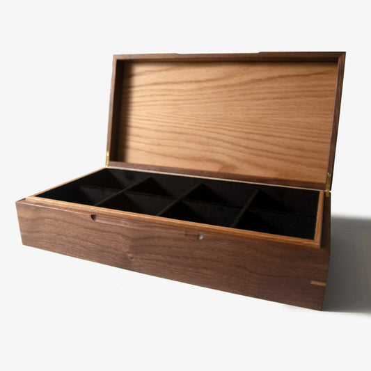 Watch Box - Black Walnut and Oak - 8 Compartments - 🆕 New Arrivals, All Products, Products from Red Ridge Woodworking, 💄 Health + Beauty - Little Red General Store