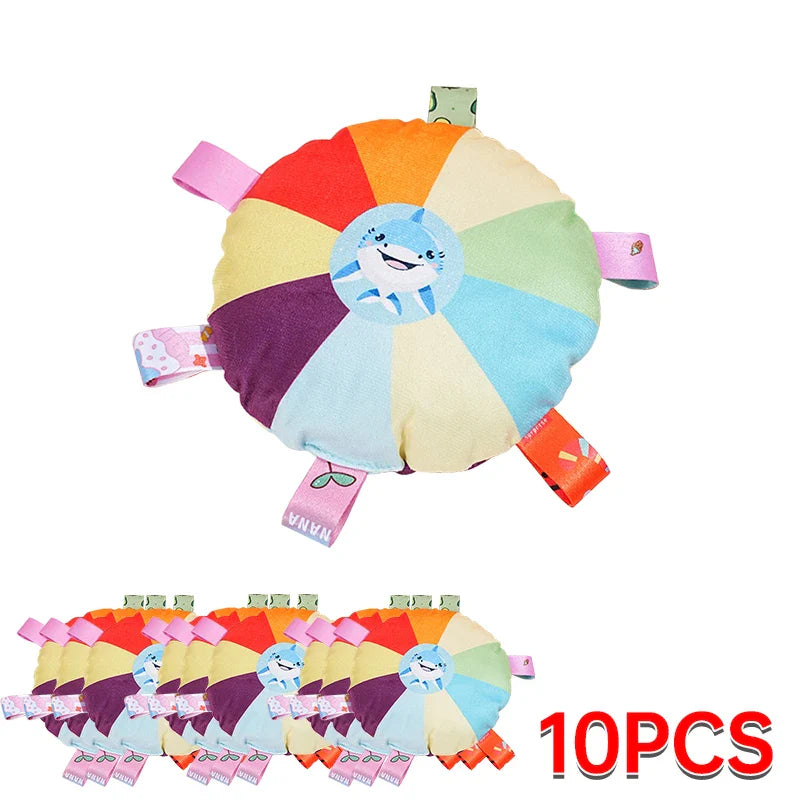 Rainbow Plush Flying Saucer Dog Toy – Interactive Chew & Training Disc