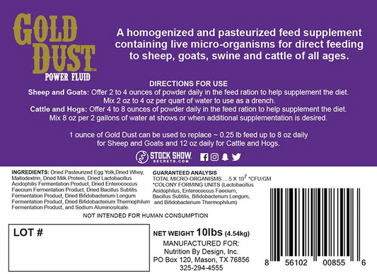 GOLD DUST 5LB by Stock Show Secrets