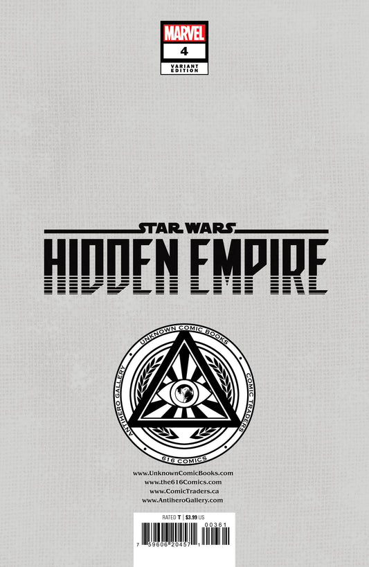 Star Wars: Hidden Empire #4 Unknown Comics Patch Zircher Exclusive Virgin Var (03/01/2023)