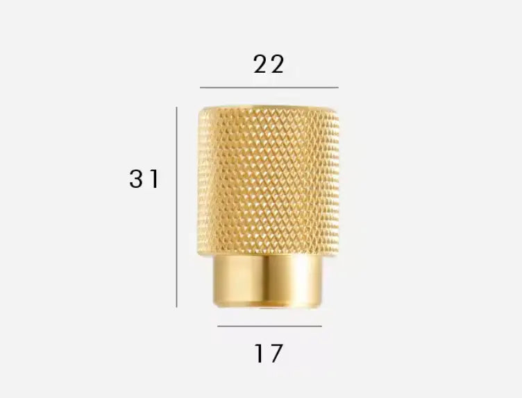 Satin Brass Cabinet Handles - Modern Knurled Solid Brass Pulls – Industrial Chic Hardware