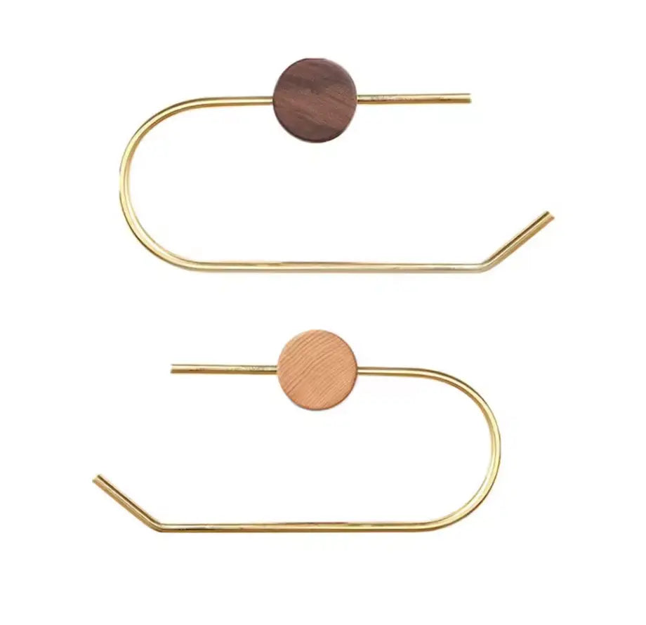 Toilet Paper Holder | Wood & Brass
