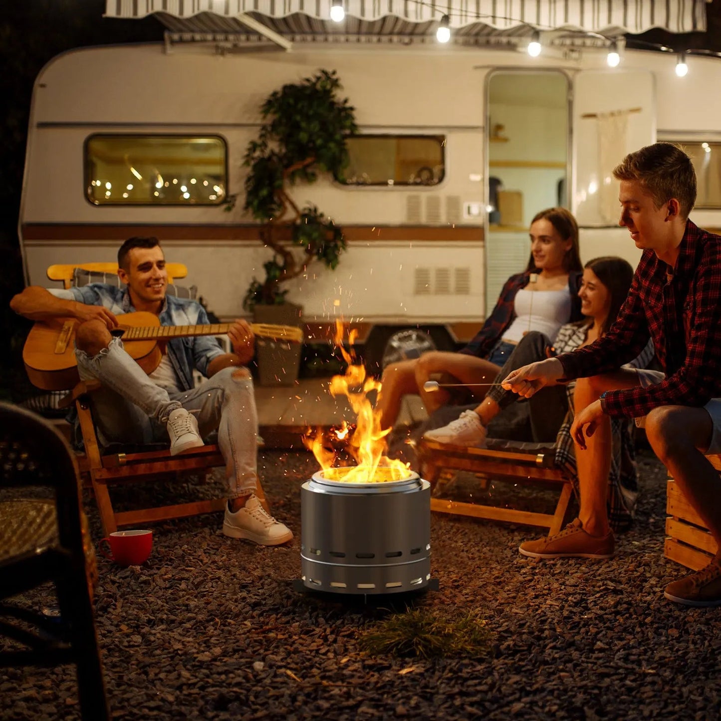 Stainless Steel Wood Burning Smokeless Outdoor Fire Pit