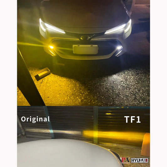 TF1 2x LED Fog Light Bulbs 3000K Amber 6000K White 30W Plug and Play Compatible with 2020~ Corolla Cross, Corolla, CHR, SIENTA, RAV4, HILUX HYUGA (Pack of 2)