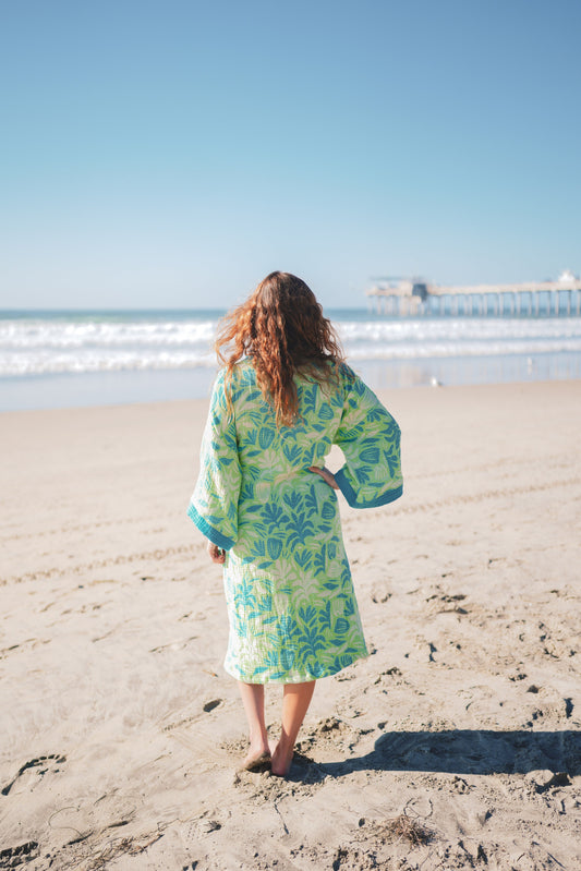 TURKISH COTTON MUSLIN KIMONO ROBE