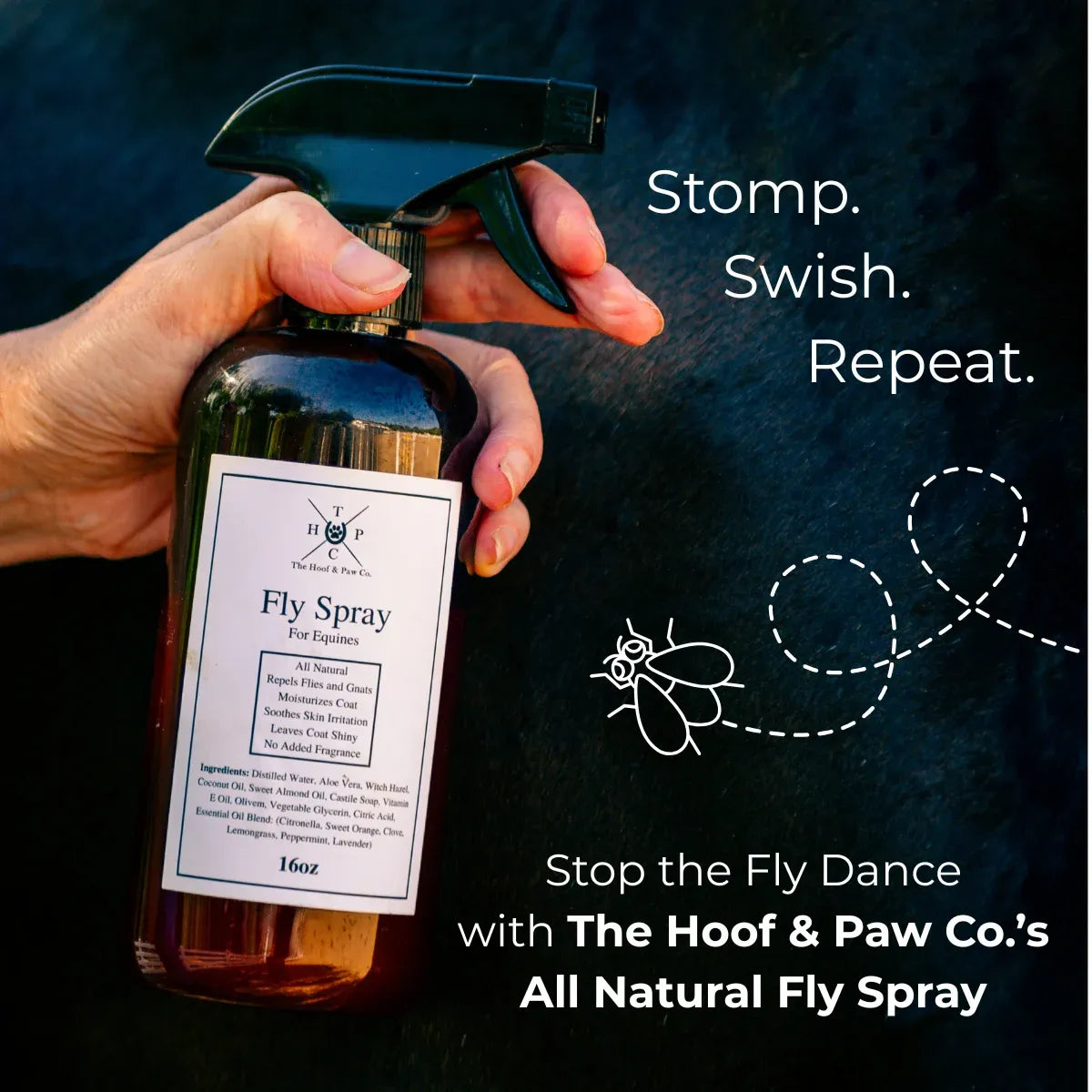 All Natural Fly Spray Repellent - For Horses - 16oz